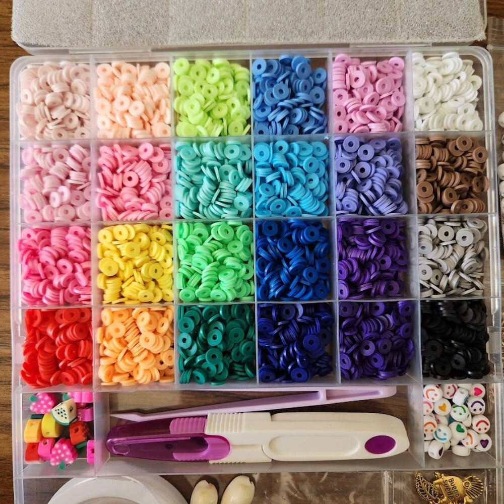 NEW Jewelry Making Kit 6000 Polymer Clay Beads Bracelet Charms Craft Kit Craftin